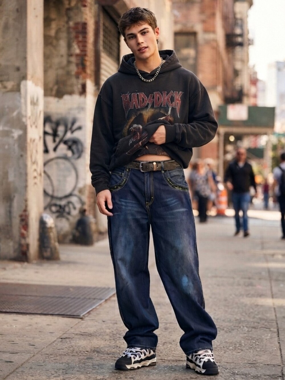 Marithé+Francois Girbard Baggy Denim Jeans Y2K HipHop Streetwear Sz 40M